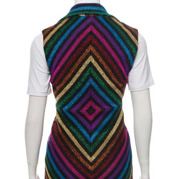 GUCCI Runway Rainbow Stripe Pattern Lurex Sleeveless Vest * NEW w Tag * 40% OFF - Picture 4 of 10